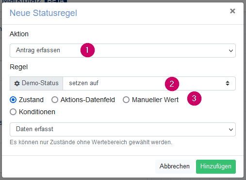 Aktionsregeln-Statusregeln