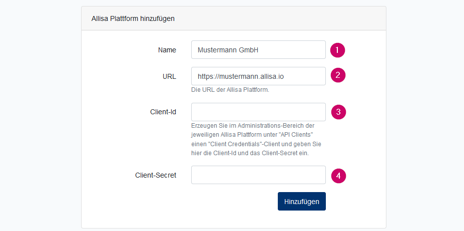 Prozessfabrik Plattform hinzufügen