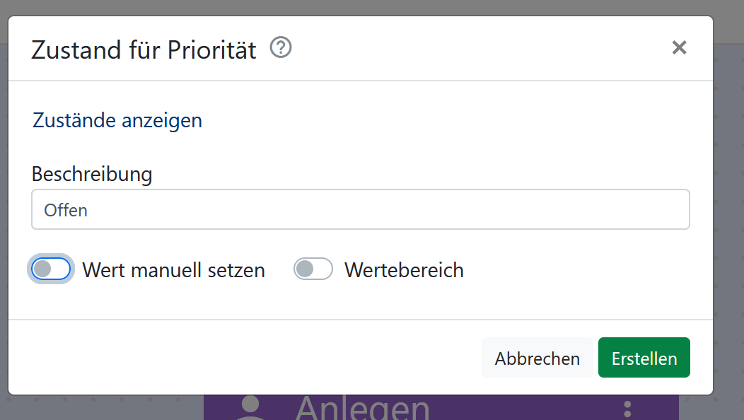 Zustand erstellen