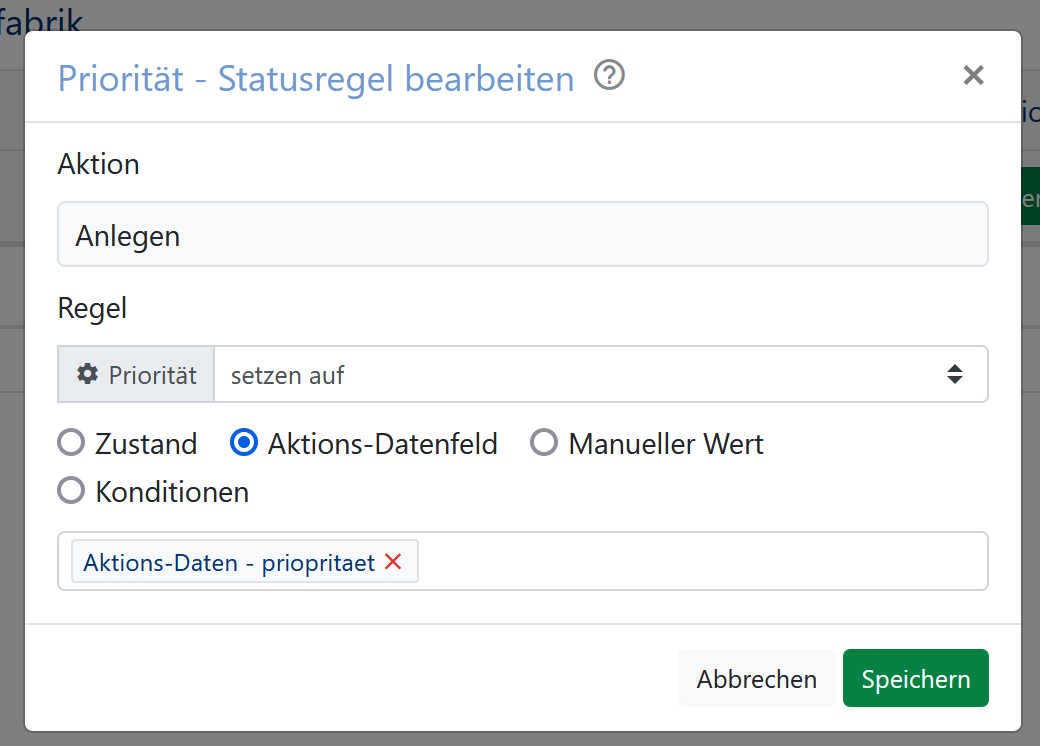 Aktionsdaten anlegen