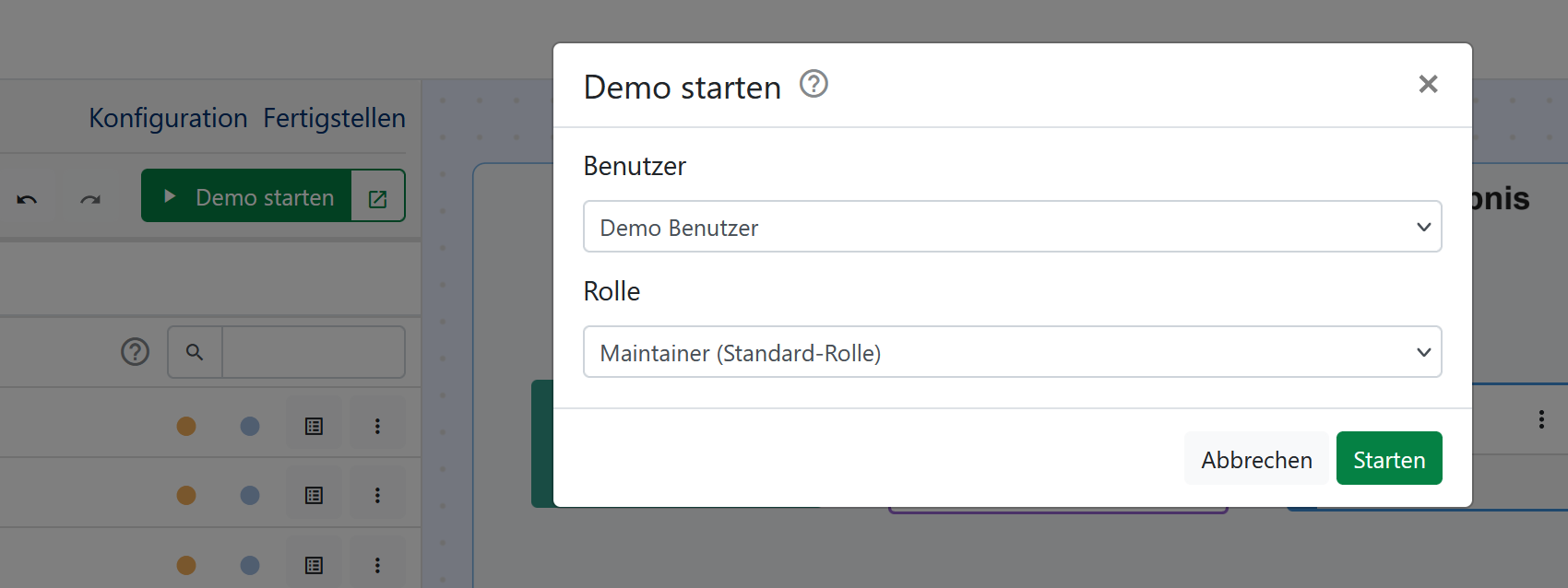 Start simulation